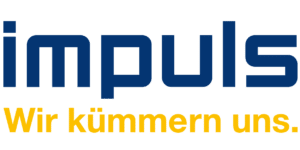 Impuls-Logo in Blau und Gelb für die impuls Finanzmanagement AG.