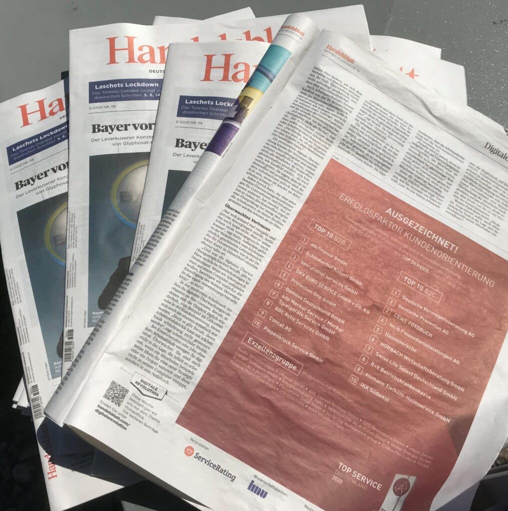 Verschiedene Handelsblätter