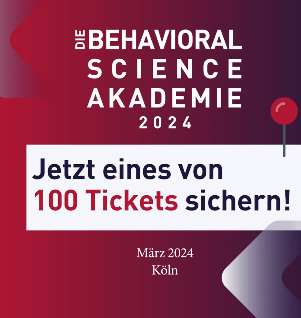 Behavioral Science Akademie 2024: Ein Banner mit Informationen zum Event.